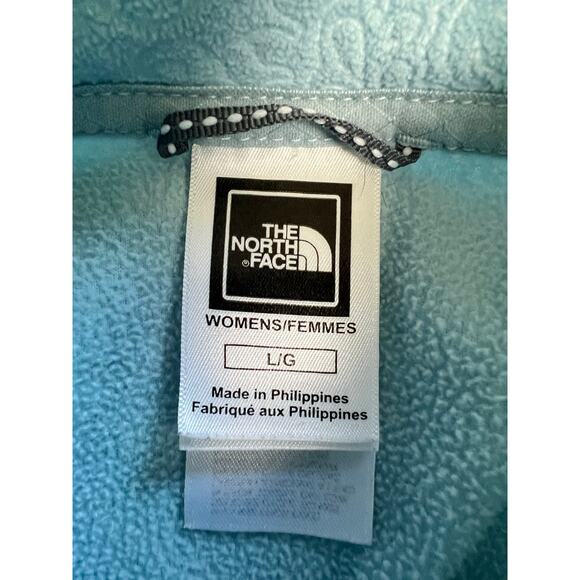 The North Face TKA 100 1/4 Zip Floral Jacket SIZE LARGE‎ Light Blue - Picture 9 of 10